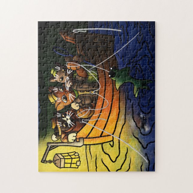 Nachtfischen Puzzle (Vertikal)