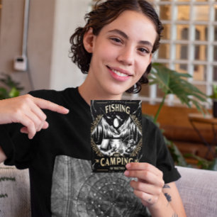 Nachtfischen und Camping Adventure Postkarte