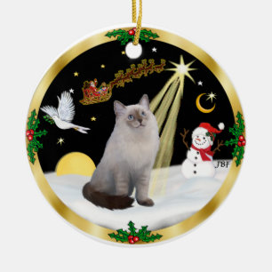 Nachtflug - Blue Cream Ragdoll cat Keramikornament