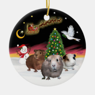 Nachtflug - Drei Guinea Schweine (Cavies) Keramikornament
