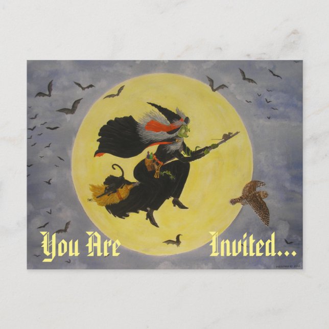 "Nachtflug!" Einladungspostkarte (Vorderseite)