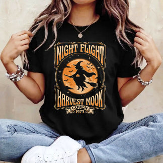 Nachtflug Ernte Mond Vintage Hexe T-Shirt