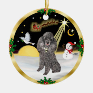 Nachtflug - Silver Miniature oder Toy Poodle Keramikornament