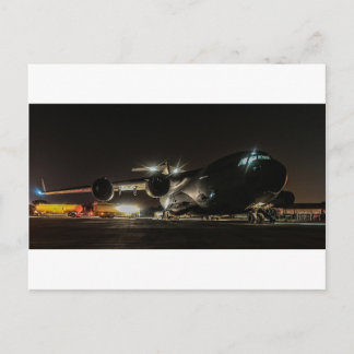 Nachtflugzeug Postkarte