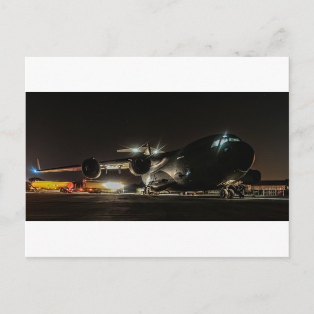 Nachtflugzeug Postkarte (Vorderseite)