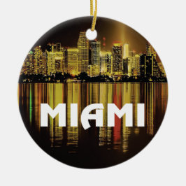 NachtFoto Miamis Florida Keramik Ornament