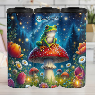 Nachtfrosch Mushroom Starry Meadow Thermosbecher