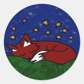Nachtfuchs Runder Aufkleber