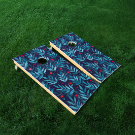 Nachtgarten mit Aquarellfarben - Türkis, Blau und 