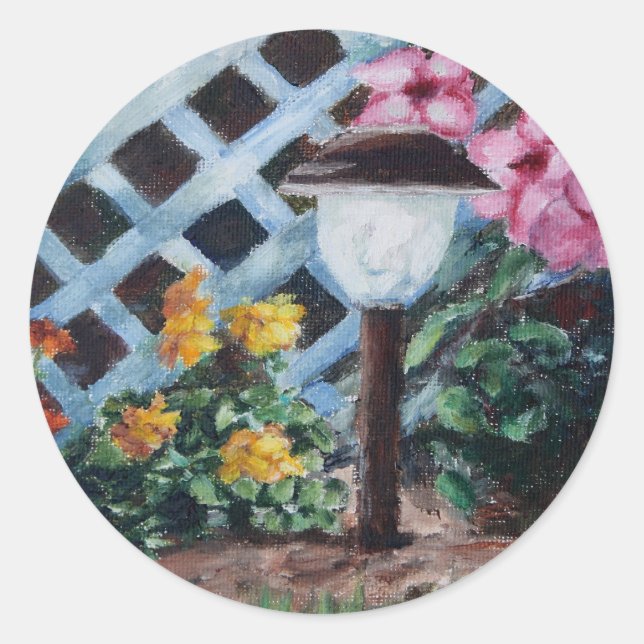 Nachtgartenaufkleber Runder Aufkleber (Vorderseite)