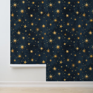Nachthesternchen navyblaue Decke Tapete