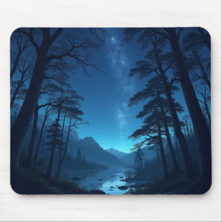 Nachthimmel im Wald Mousepad