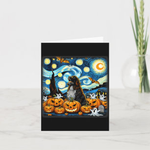 Nachthimmel Kunst Neufundländer Hund Halloween Karte