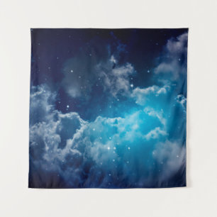 Nachthimmel mit Wolken und Sternenhimmel,nacht,h Wandteppich