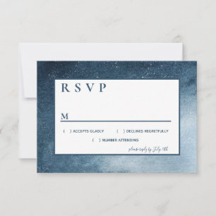 Nachthimmel Sterne Navy Blau Weiß RSVP Karte