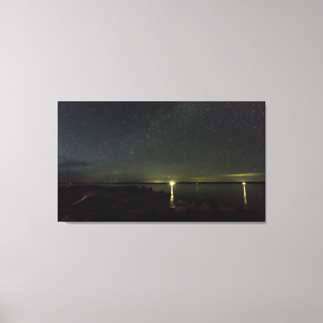 Nachthimmel über Gouldsboro Bay, Maine Leinwanddruck (Vorderseite)