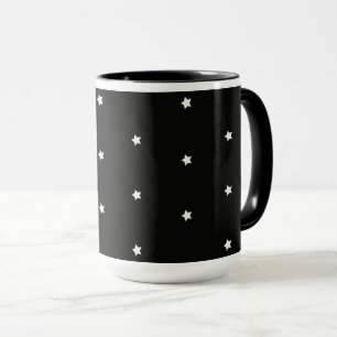 Nachthimmel, weiße Sterne um Mitternacht, Tasse