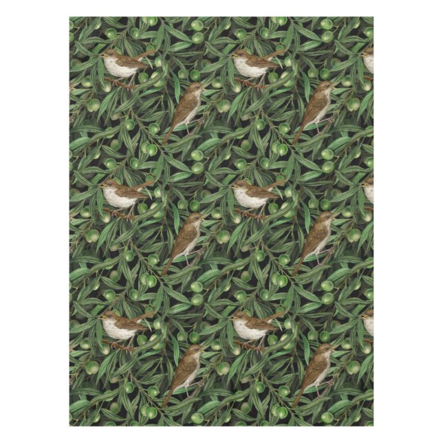Nachtigales im Olivenbaum 3 Tischdecke (Vorderseite)