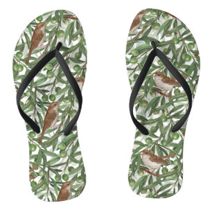 Nachtigales im Olivenbaum Flip Flops