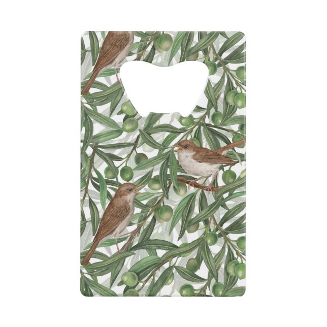 Nachtigales im Olivenbaum Geldbeutel Flaschenöffner (Vorderseite)