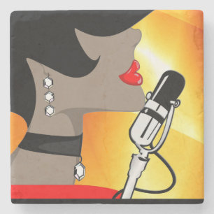 Nachtigall-MarmorUntersetzer, Musik Themed Steinuntersetzer