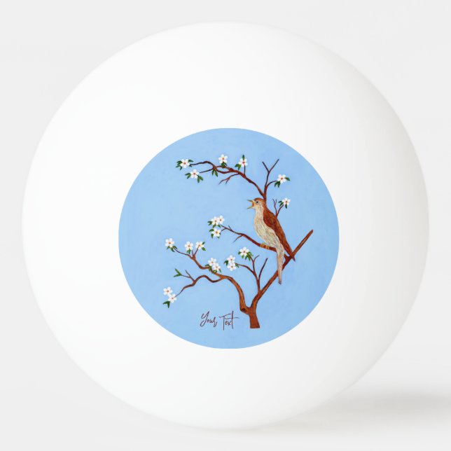 Nachtigall Tischtennisball (Vorderseite)