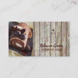 Nachtisch-Schokoladenkuchenbäckerei des Woodgrain Visitenkarte