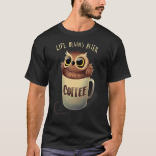 Nachtkaffee - Niedliches Leben beginnt nach dem Ka T-Shirt