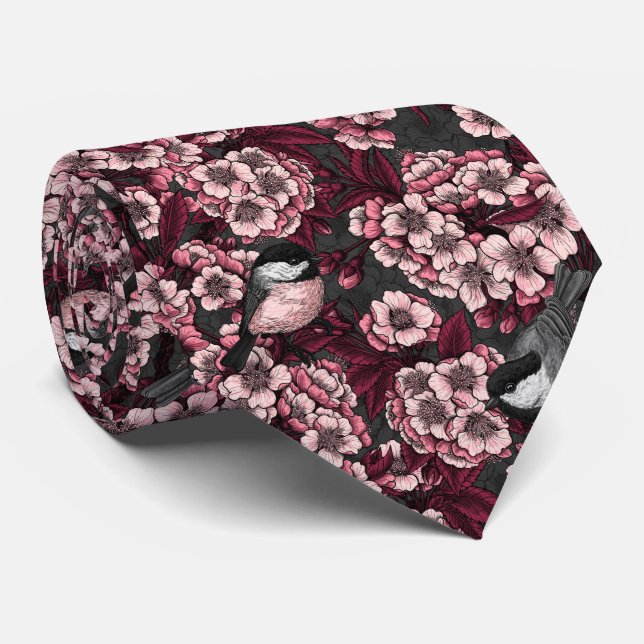 Nachtkirschgarten Krawatte (Gerollt)