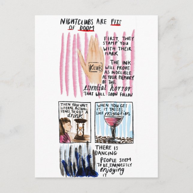 Nachtklubs sind unterwürfige Gruben Postkarte (Vorderseite)