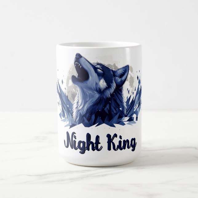 Nachtkönig - Howling Wolf mit Mond Kaffeetasse (Mittel)