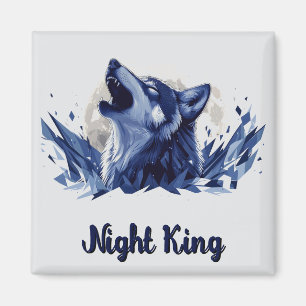 Nachtkönig - Howling Wolf mit Mond Magnet