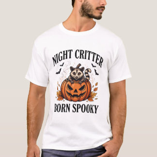 Nachtkreatur Waschbär Halloween T-Shirt