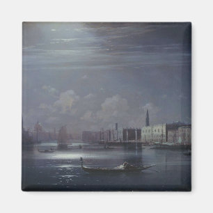 Nachtlandschaft in Venedig (italienische Stadt) Magnet