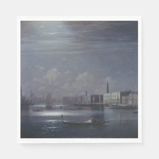 Nachtlandschaft in Venedig (italienische Stadt) Serviette (Vorderseite)
