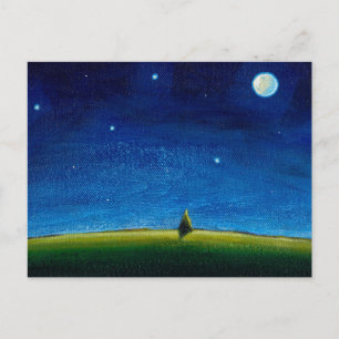 Nachtlandschaftliche Kunst, die die Sterne rufen, Postkarte