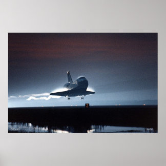 Nachtlandung des Raumfährens STS-80 Poster