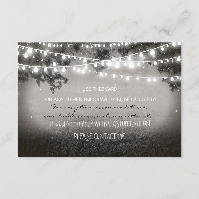 Nachtlanternummer Hochzeitkarte für alle Informati Begleitkarte (Vorderseite)