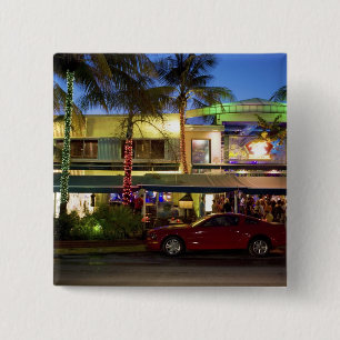 Nachtleben am Ocean Drive, South Beach, Miami Button