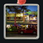 Nachtleben am Ocean Drive, South Beach, Miami Ornament Aus Metall<br><div class="desc">Nachtleben am Ocean Drive, South Beach, Miami Beach, Florida, USA � Greg Johnston / DanitaDelimont.com</div>