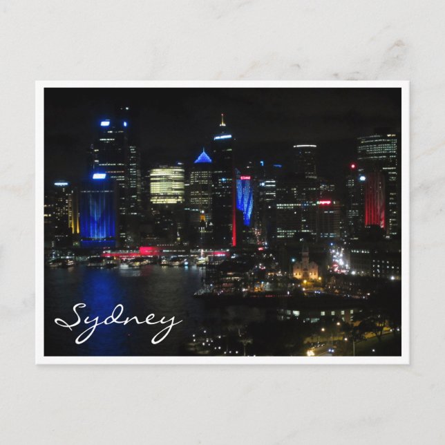 Nachtleben in Sydney Postkarte (Vorderseite)