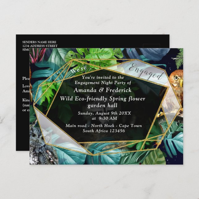 Nachtleben Party Feier Einladung Postkarte (Vorne/Hinten)