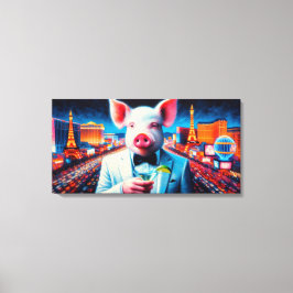 NACHTLEBEN VON SCHWEINEN VEGAS 4 LEINWANDDRUCK