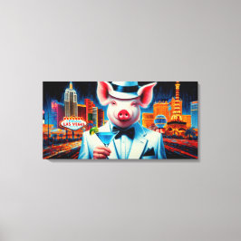 NACHTLEBEN VON SCHWEINEN VEGAS LEINWANDDRUCK