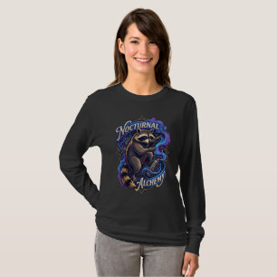Nächtliche Alchemie Waschbär Langarmshirt T-Shirt