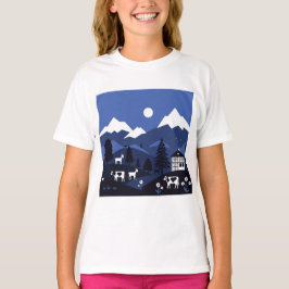 Nächtliche Bergansicht T-Shirt