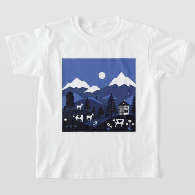 Nächtliche Bergansicht T-Shirt (Ablage )