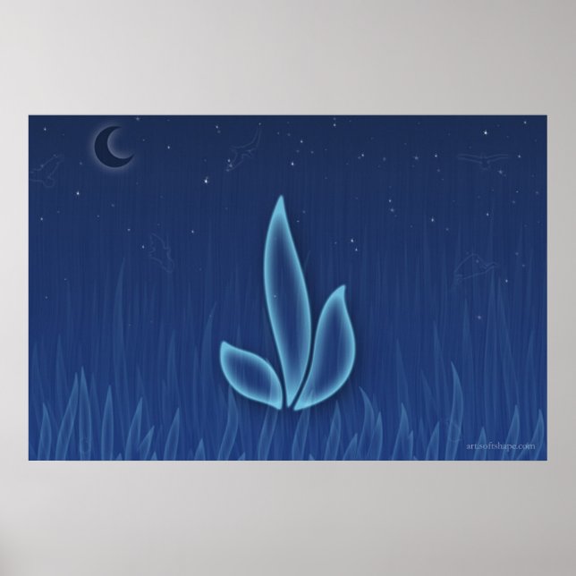 Nachtliche Blume Poster (Vorne)