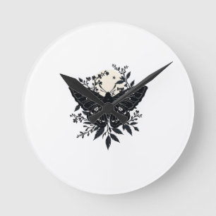 Nächtliche Blüten Runde Wanduhr