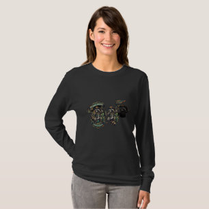Nächtliche Wachsamkeit Waschbär Langarmshirt T-Shirt